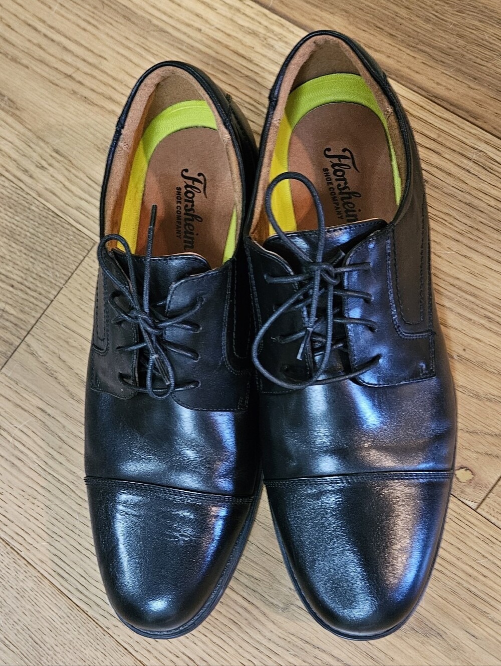Florsheim Midtown Cap Toe Oxford Black Leather Dress Shoes 10.5 EEE